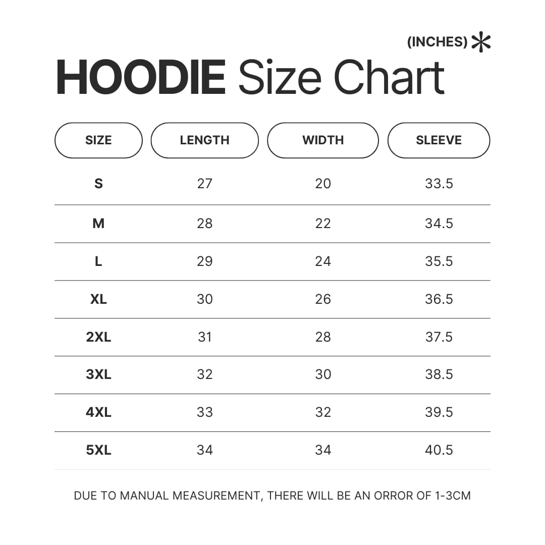 Hoodie Size Chart - Skip And Loafer Store