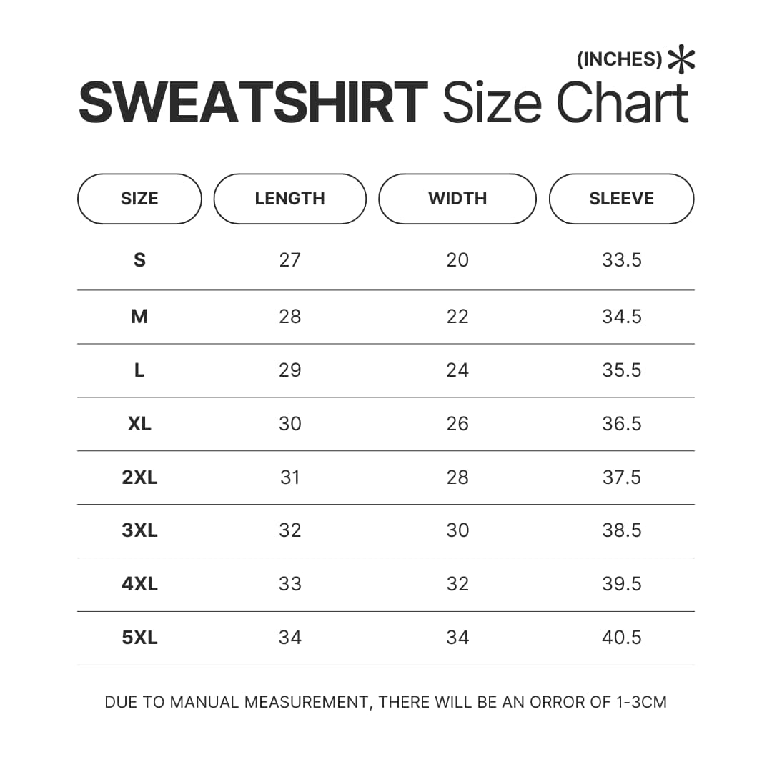 Sweatshirt Size Chart - Skip And Loafer Store