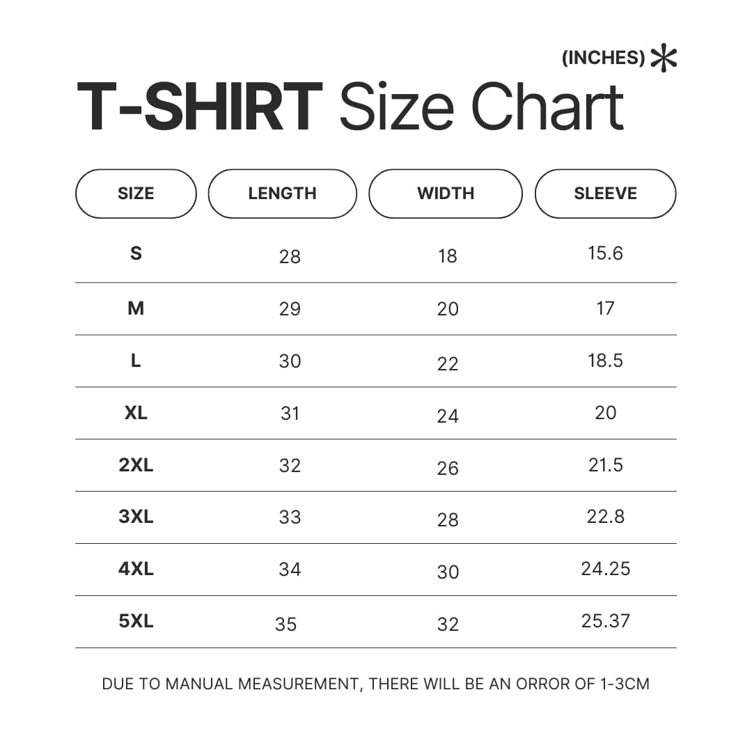 T shirt Size Chart - Skip And Loafer Store